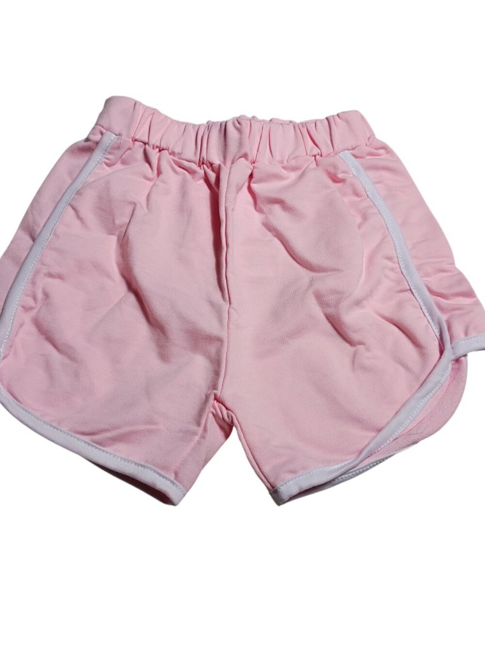 Unbranded Kids Pink Dolphin Athletic Shorts White Trim - Size 130 (US 7-8)